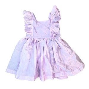 Purple Toddlers Dress w/ Ruffled Sleeves